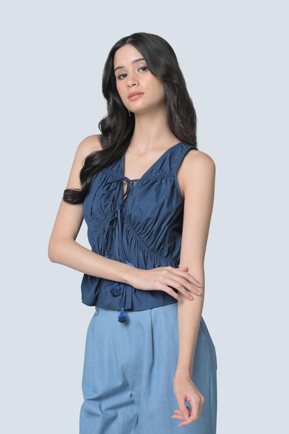 Brinn Sleeveless Top (Navy)