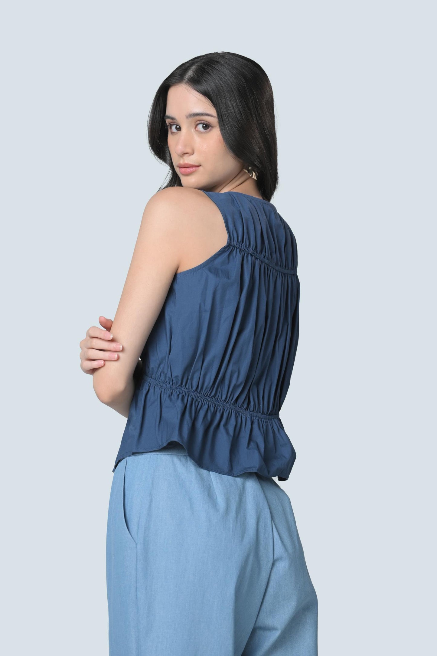 Brinn Sleeveless Top (Navy)