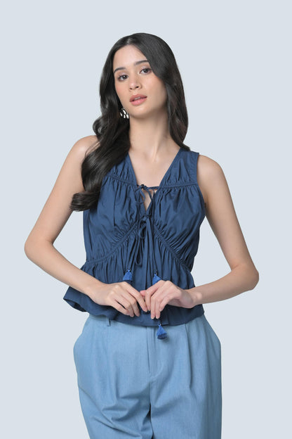 Brinn Sleeveless Top (Navy)