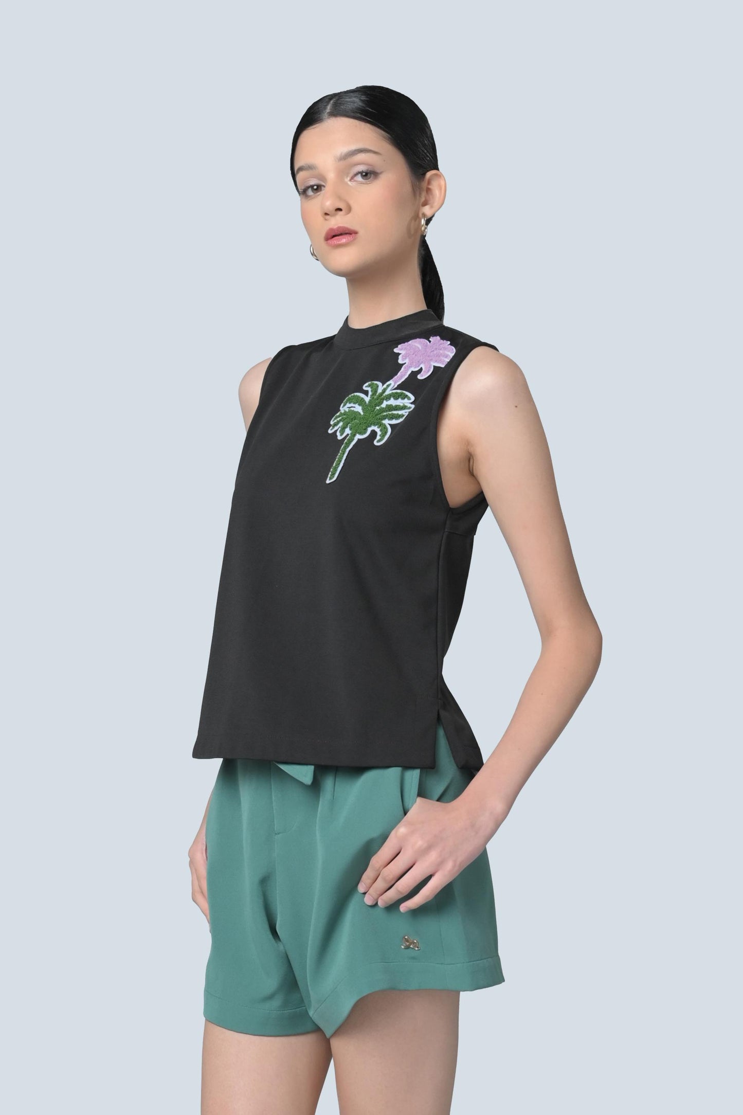 Bryce Sleeveless Top (Black)