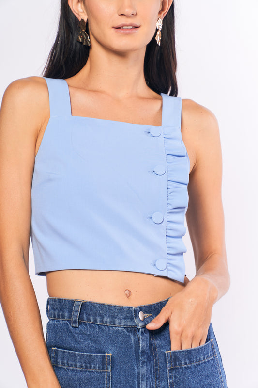 Analogous Brynn Sleeveless Top (Light Blue)