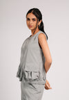Cabby Sleeveless Top (Gray)