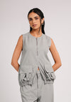 Cabby Sleeveless Top (Gray)