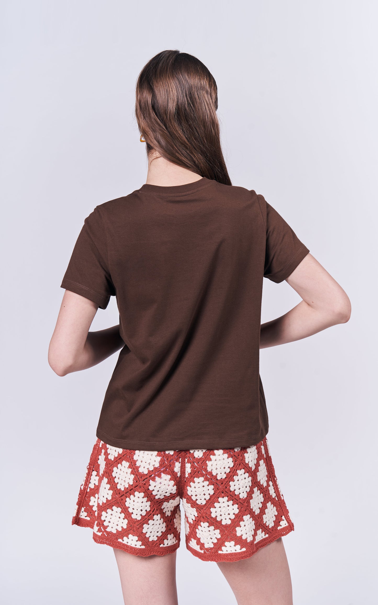 Summer Tees 2025 Cacau Short Sleeve Shirt Top (Brown)