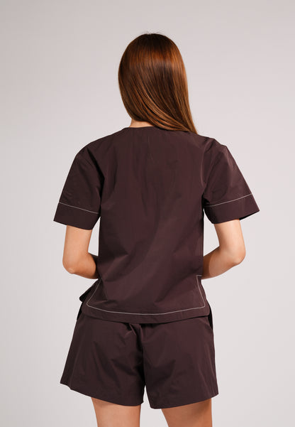 Callow Short Sleeve Top (C.Brown)