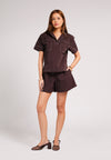 Callow Short Sleeve Top (Choco Brown)