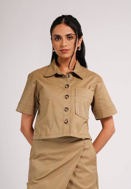 Catacum Short Sleeve Top (Khaki)