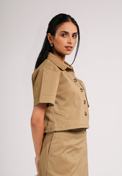 Catacum Short Sleeve Top (Khaki)