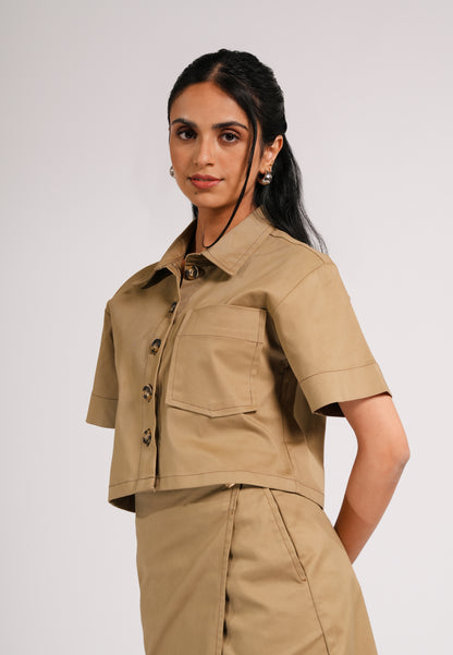 Catacum Short Sleeve Top (Khaki)