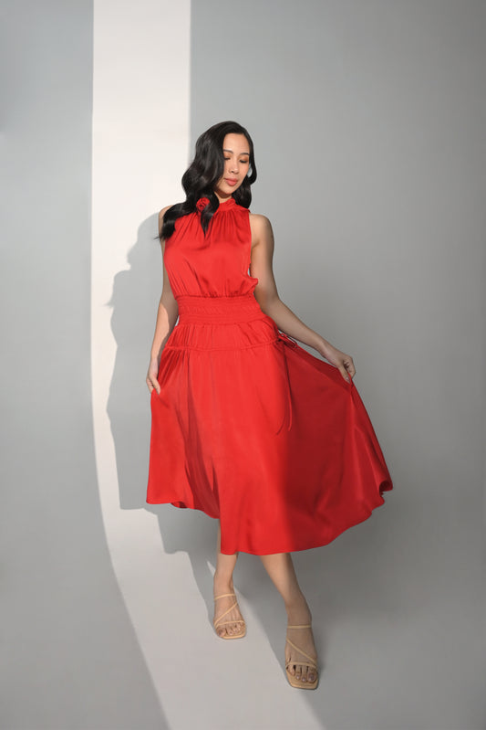 Chloey Sleeveless Dress (Red)
