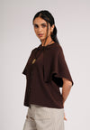 Cielo Short Sleeve Top (Dark Brown)