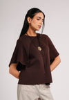 Cielo Short Sleeve Top (Dark Brown)