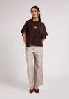 Cielo Short Sleeve Top (Dark Brown)
