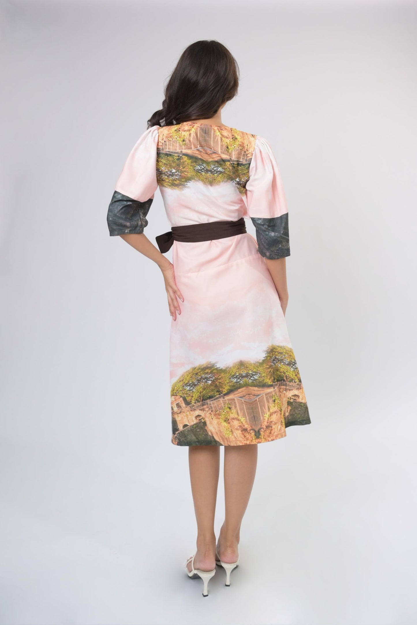 Plains & Prints X Mark Nicdao Claro Short Sleeve Wrap Dress (Multi)