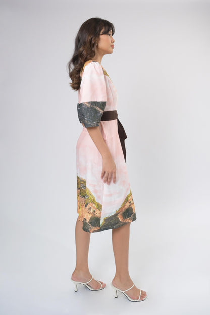 Plains & Prints X Mark Nicdao Claro Short Sleeve Wrap Dress (Multi)