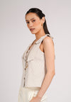Cokkie Sleeveless Top (Striped Brown)