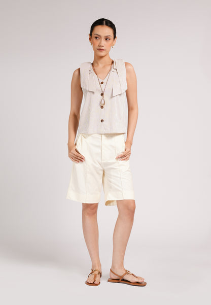 Cokkie Sleeveless Top (Striped Brown)