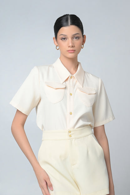 Betsy 5/8 Top (Cream)