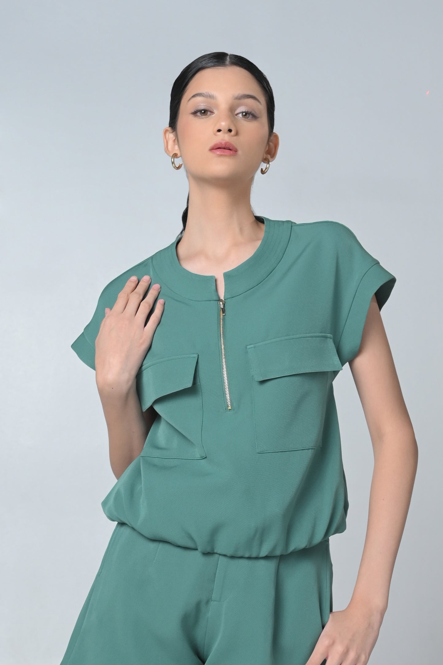 Bennie Short Sleeve Top (Green)