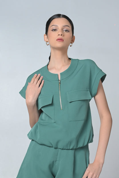 Bennie Short Sleeve Top (Green)