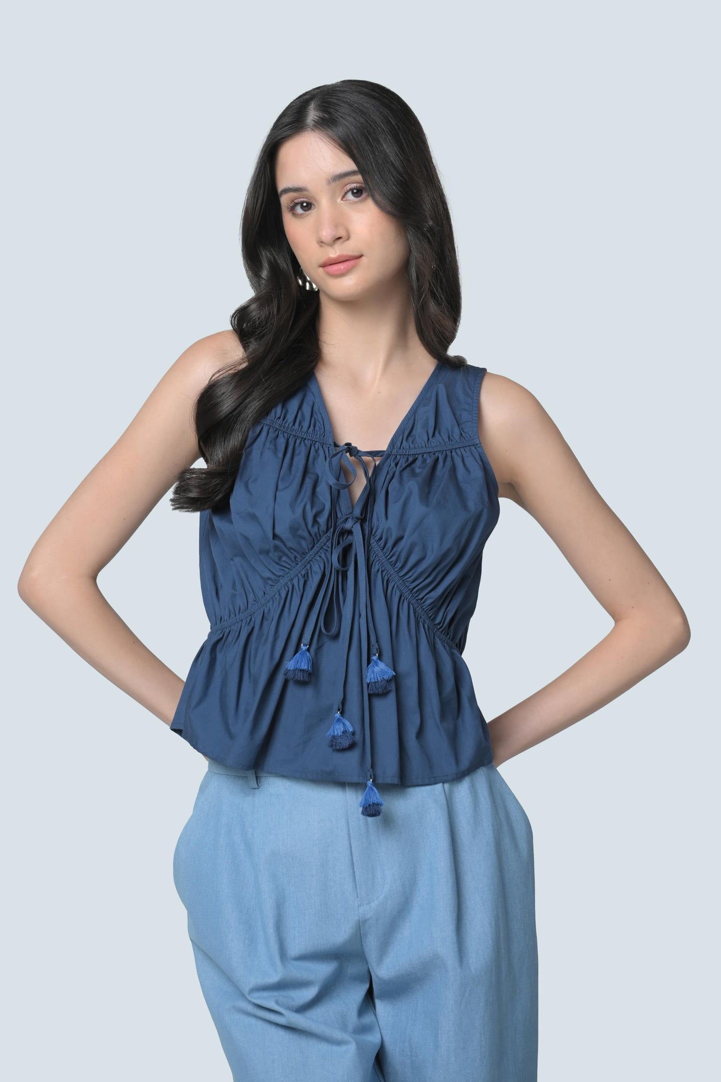 Brinn Sleeveless Top (Navy)