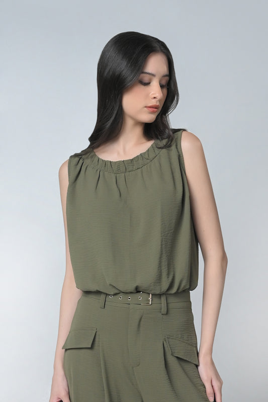 Beril Sleeveless Top (Green)