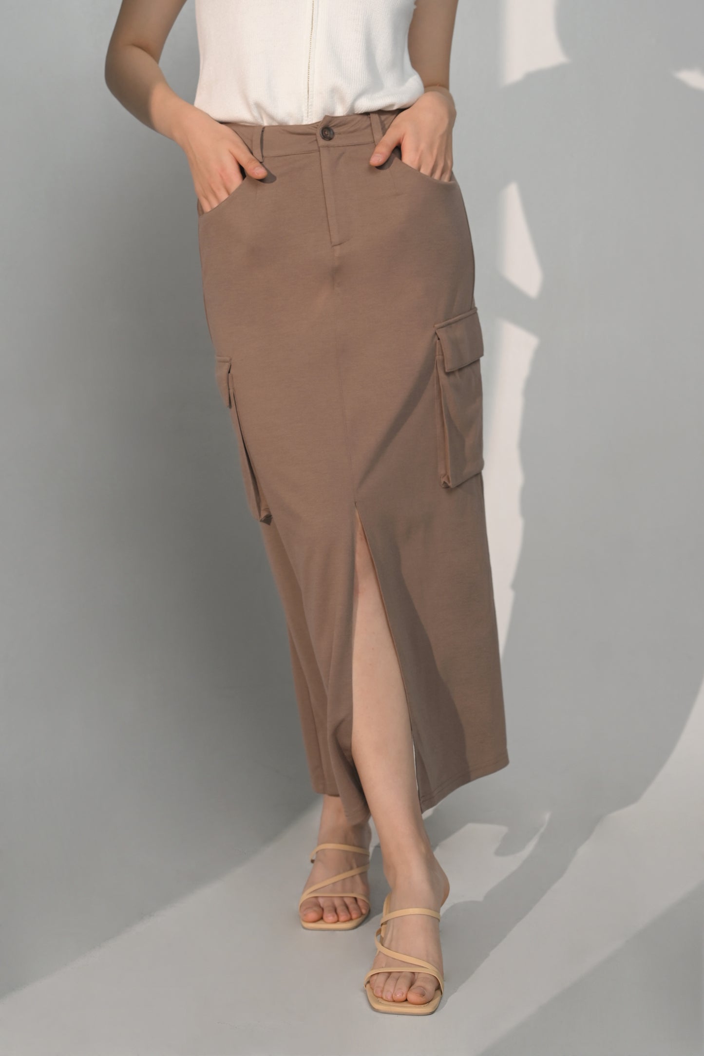 Chandler Maxi Skirt (Brown)