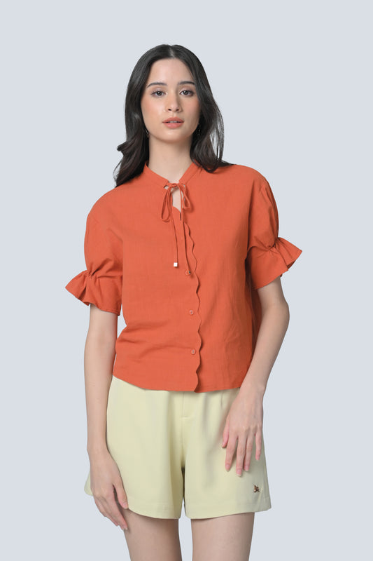 Brenna Short Sleeve Top (Rust)