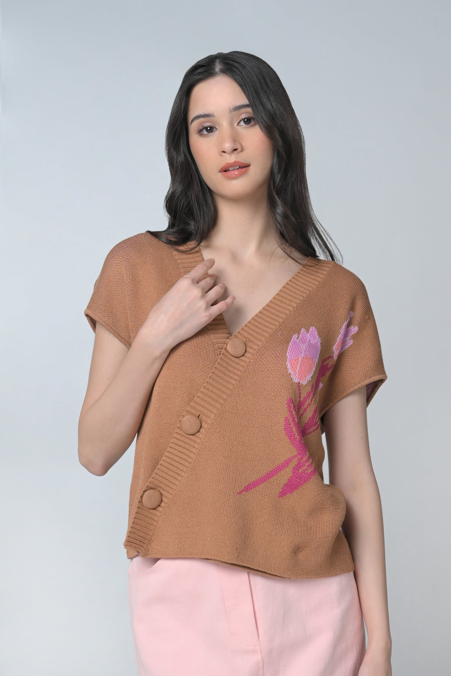 Betony Short Sleeve Top (Camel)