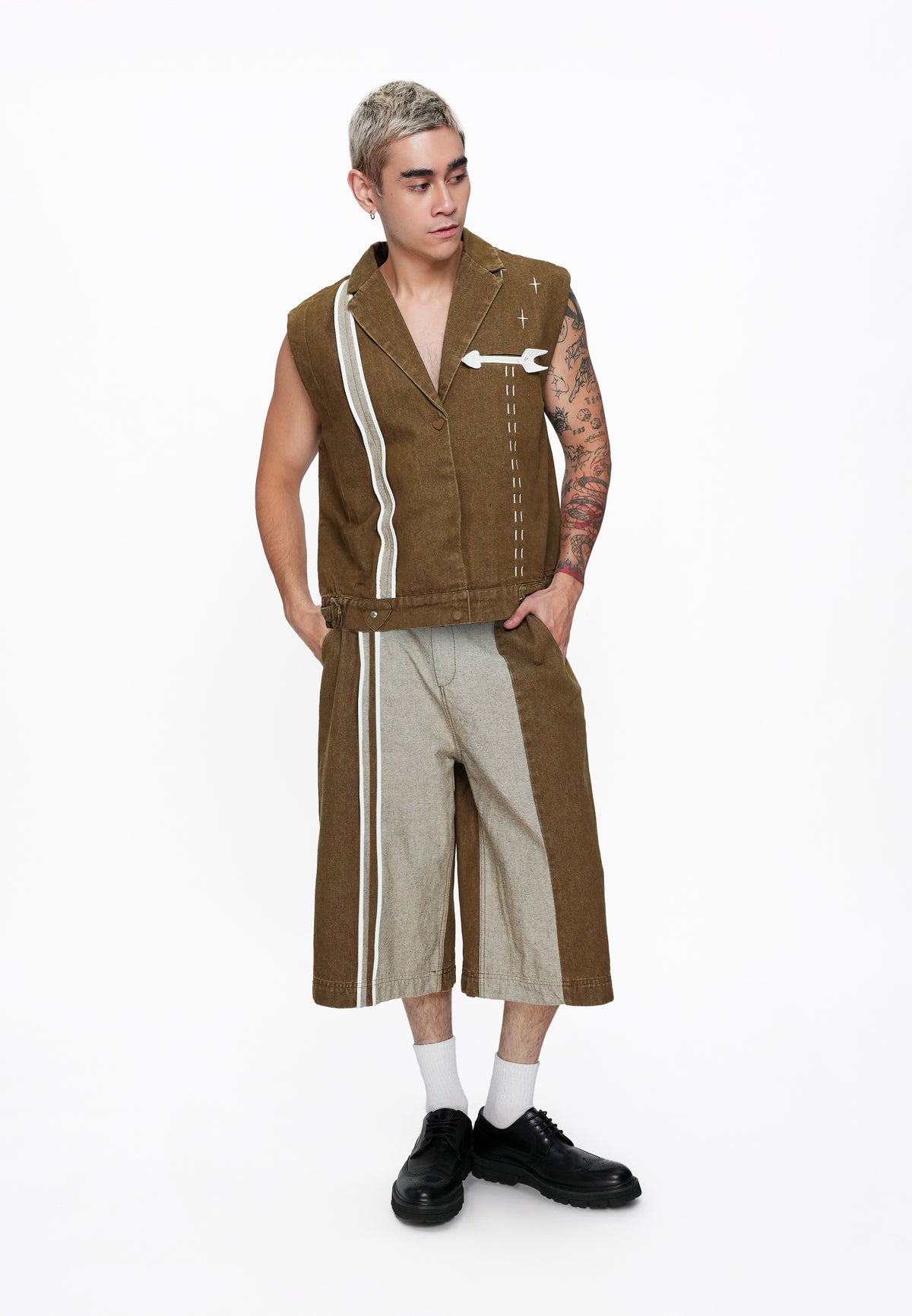 Plains & Prints x Randolf Cupid Sleeveless Vest Top (Brown)