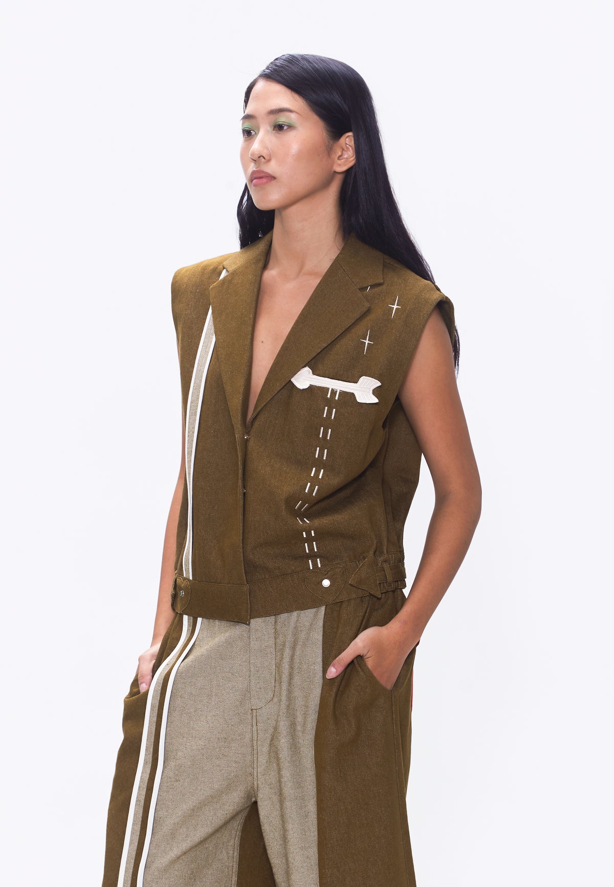 Plains & Prints x Randolf Cupid Sleeveless Vest Top (Brown)