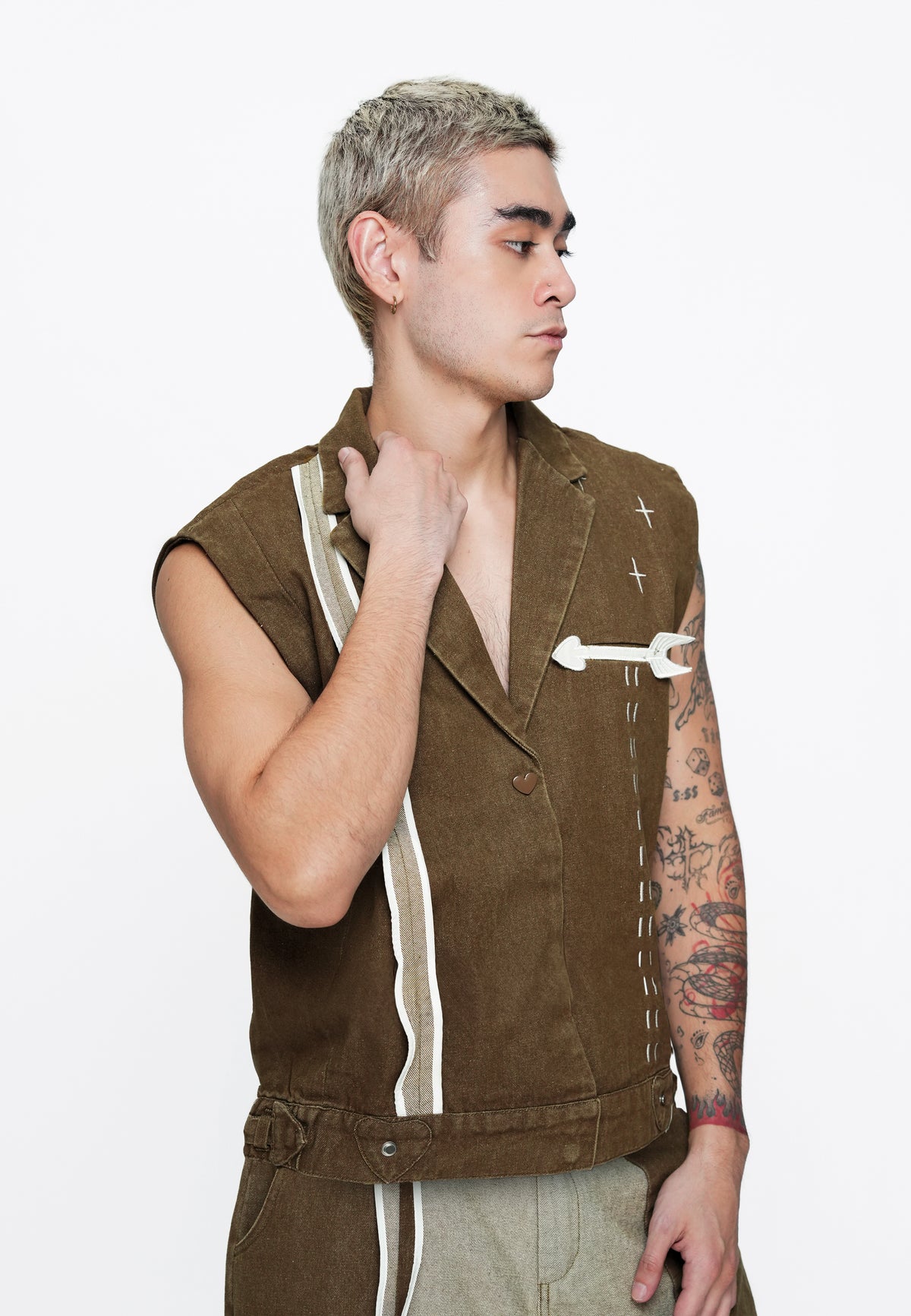 Plains & Prints x Randolf Cupid Sleeveless Vest Top (Brown)