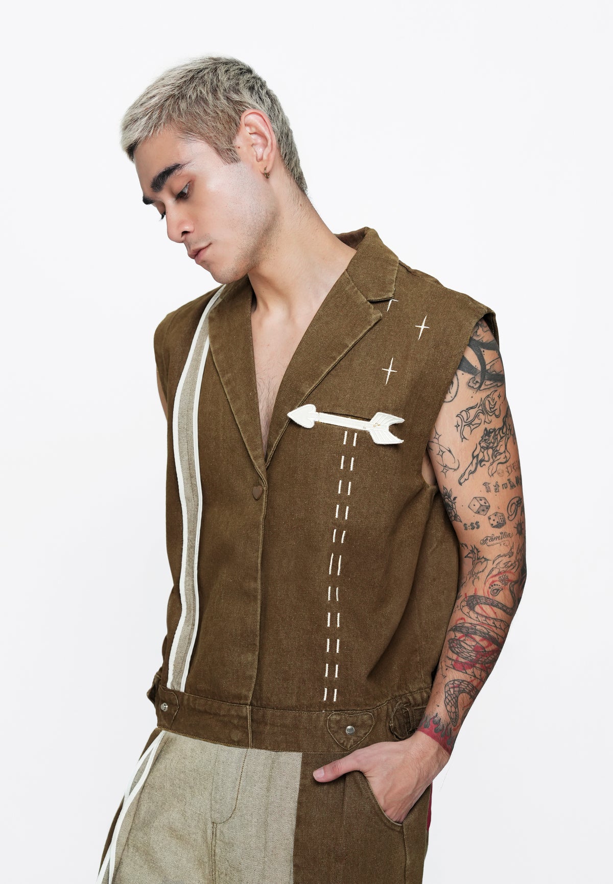 Plains & Prints x Randolf Cupid Sleeveless Vest Top (Brown)