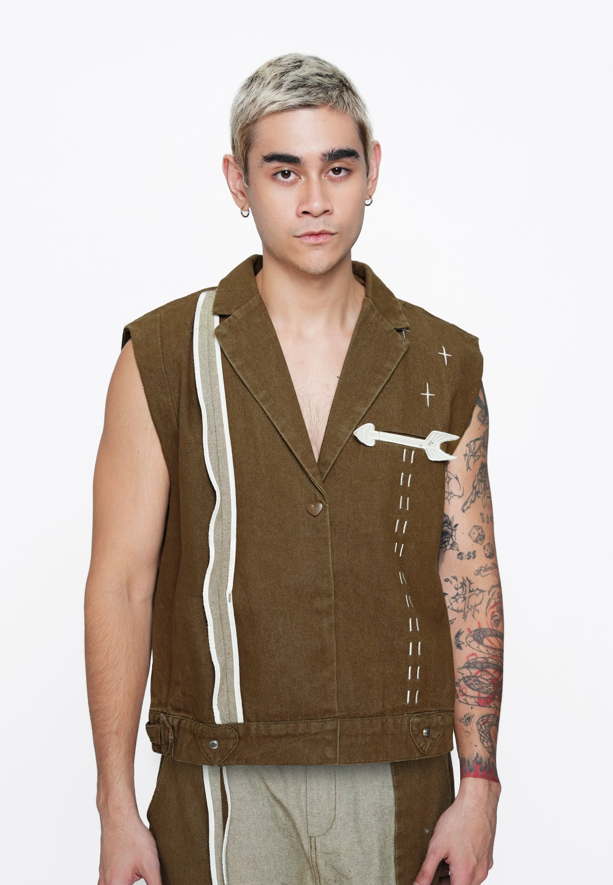Plains & Prints x Randolf Cupid Sleeveless Vest Top (Brown)