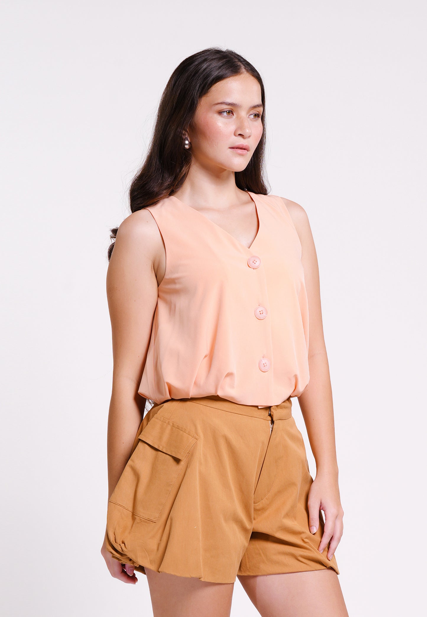 Brae Sleeveless Top(Salmon)