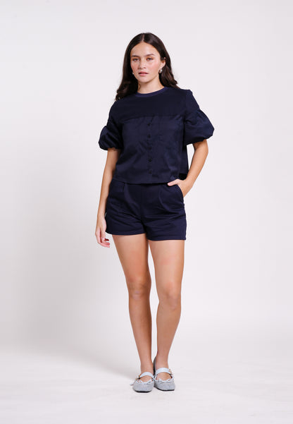 Brae Short Sleeve Top (Navy)