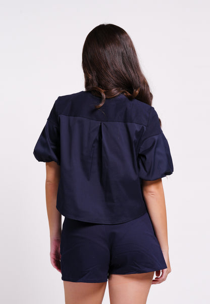 Brae Short Sleeve Top (Navy)