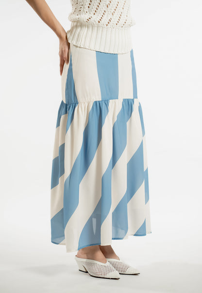 Raf Line Skirt (Striped Blue)