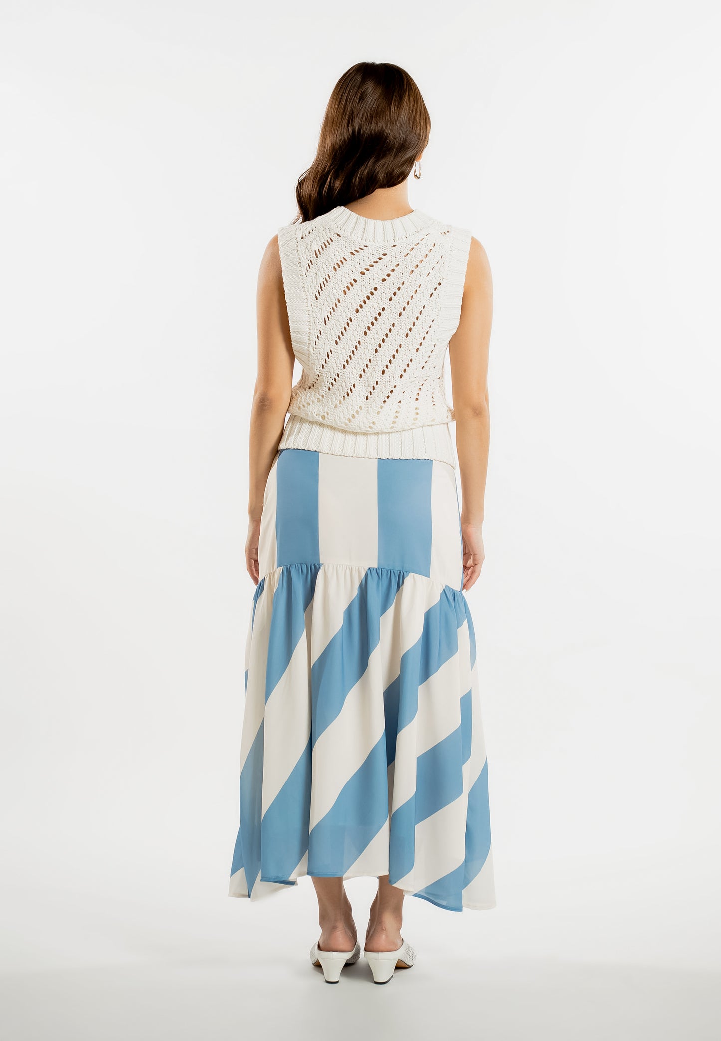 Raf Line Skirt (Striped Blue)