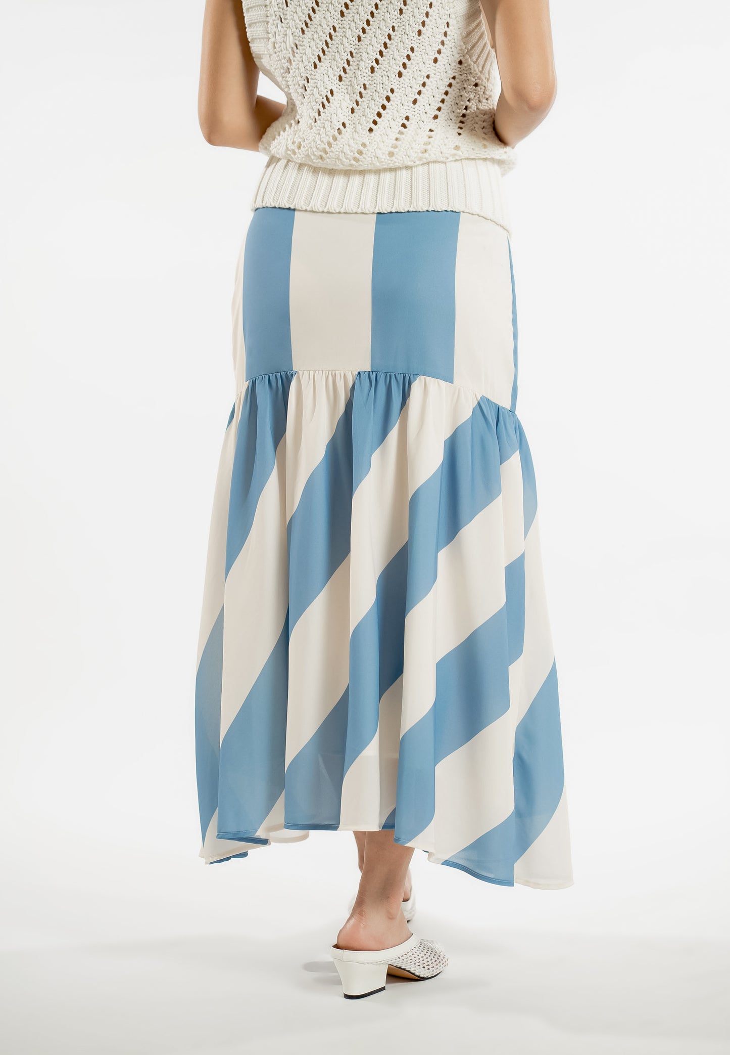 Raf Line Skirt (Striped Blue)
