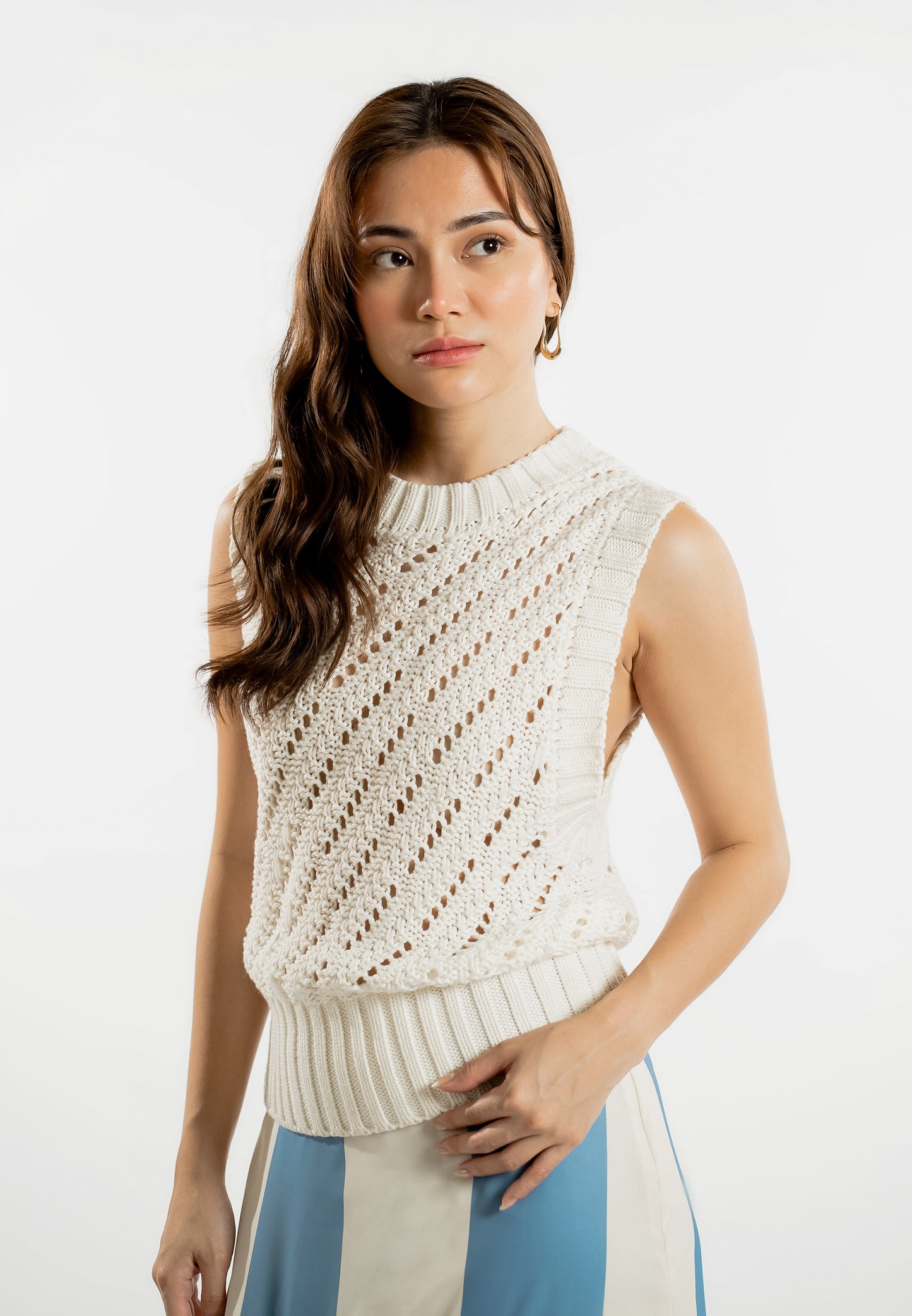 Raf Light Sleeveless Top (Offwhite)