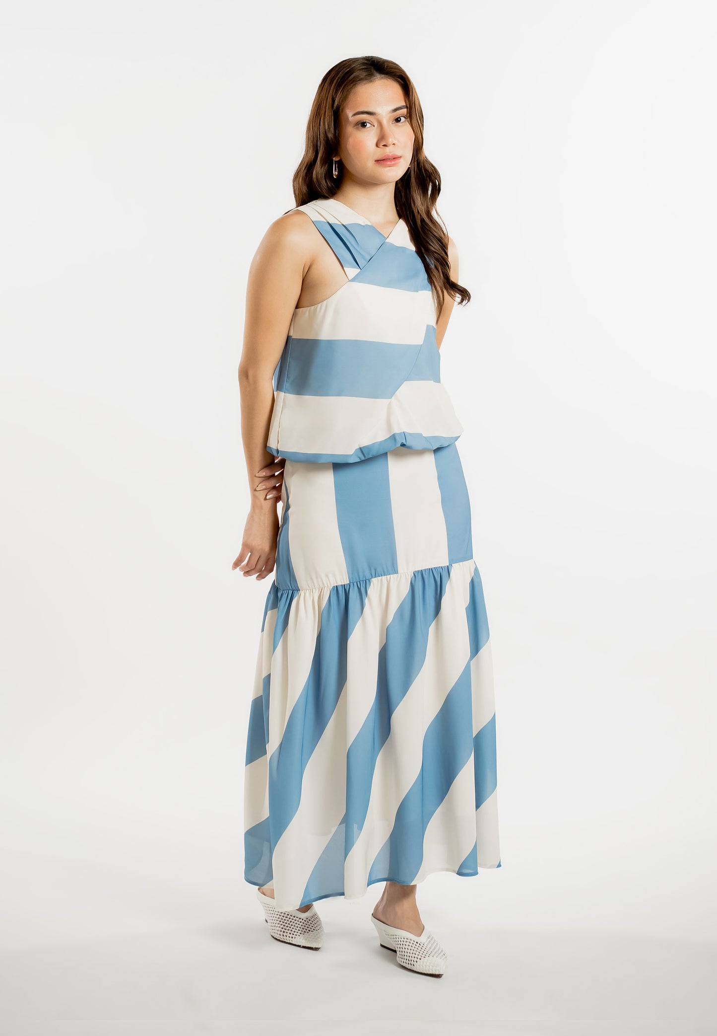 Raf Line Skirt (Striped Blue)