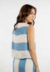 Raf Line Sleeveless Top (Striped Blue)