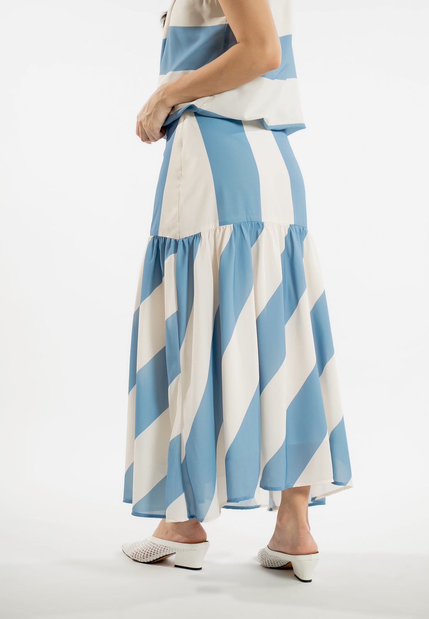 Raf Line Skirt (Striped Blue)