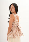 Famine Sleeveless Top (Printed Beige)