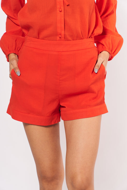 Sunny Staples Ailee Shorts (Red Orange)