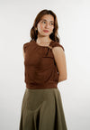 Elios Sleeveless Top (Brown)