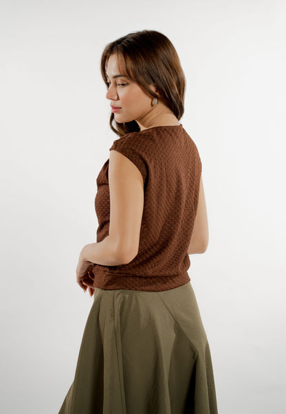 Elios Sleeveless Top (Brown)