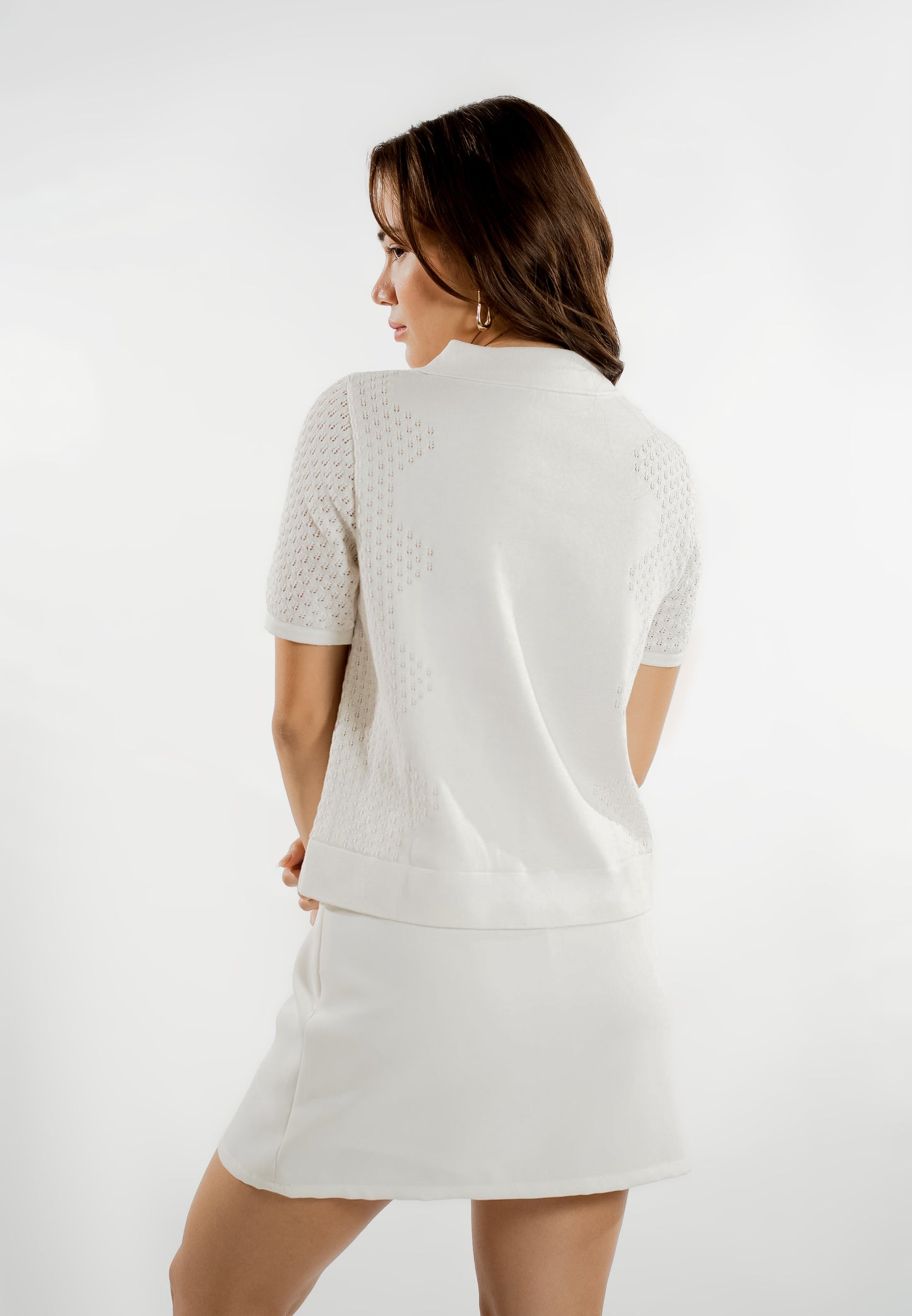 Evelina Short Sleeve Top (Offwhite )