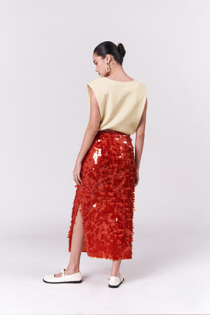 Raf Gallati Skirt  (Orange)